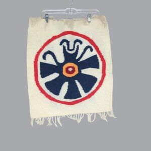 Vintage 80s Tapestry Indigenous Mexican Pre-Columbian Knit Sun